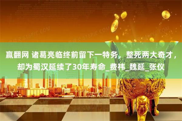赢翻网 诸葛亮临终前留下一特务，整死两大奇才，却为蜀汉延续了30年寿命_费祎_魏延_张仪